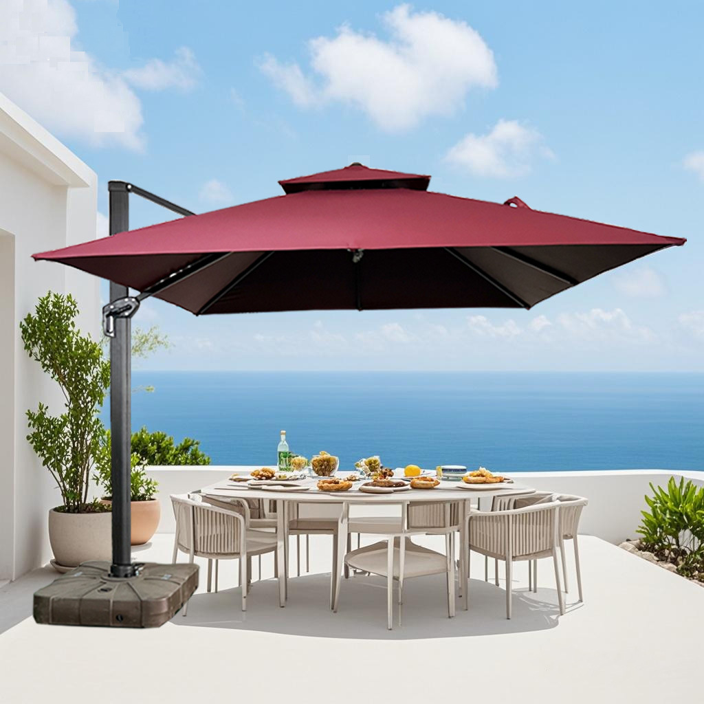 Sombrilla para Exteriores, Patio, Villa, Protección Solar, Impermeable, para Hogar, Balcón, Jardín, Ocio al Aire Libre, Cafetería, Sombrilla Romana image 9
