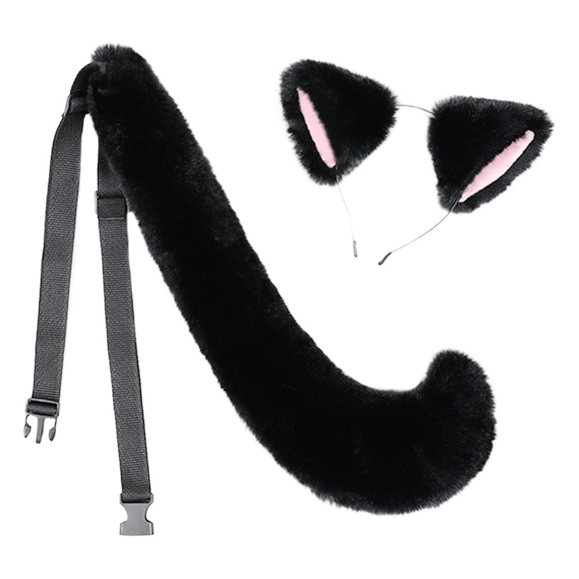 Dropshipping Lolita Cat Ears Headband Animal Ears Headdress Fox Ears Tail Cosplay Accessories Set