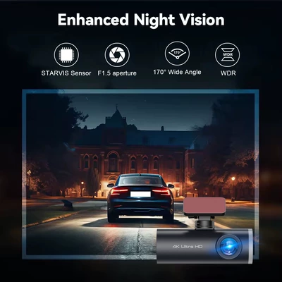and Rear Dual Recording, Wifi, Driving recorder