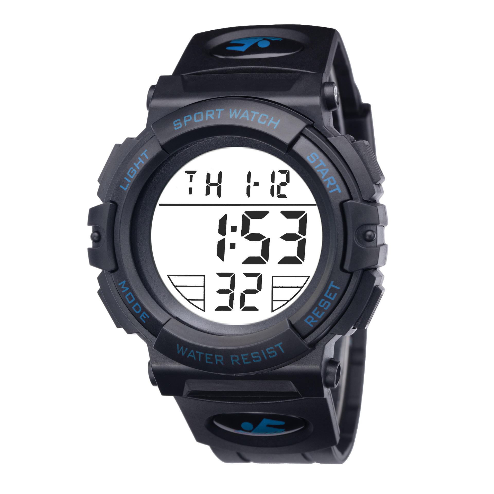 Reloj electrónico popular de Amazon para hombre con esfera grande, estilo deportivo, cronometraje multifunción, reloj para estudiantes al aire libre, venta al por mayor