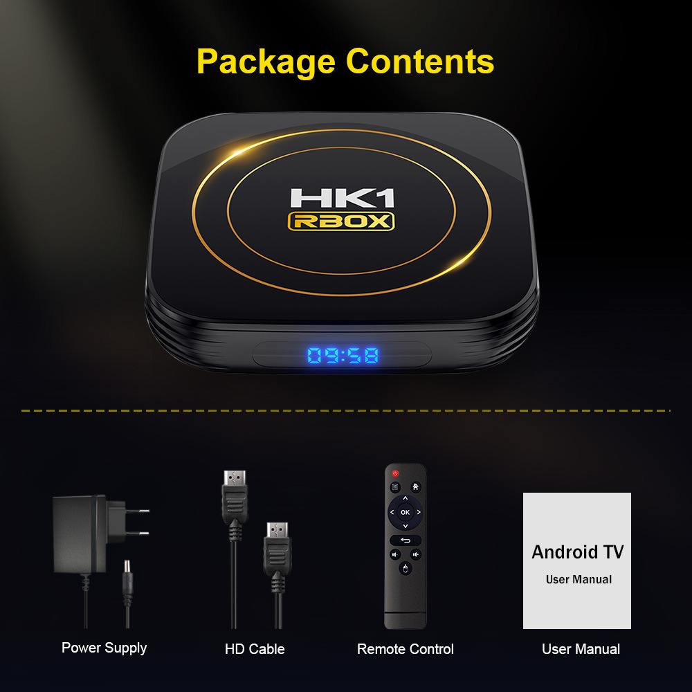 HK1 RBOX H8S 机顶盒H618 安卓12.0 4GB/64GB 高清双频WIFI BT4.0-阿里巴巴