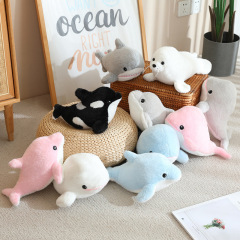 かわいい漫画海洋動物ぬいぐるみイルカクジラサメアザラシシャチ子供人形クリエイティブ人形