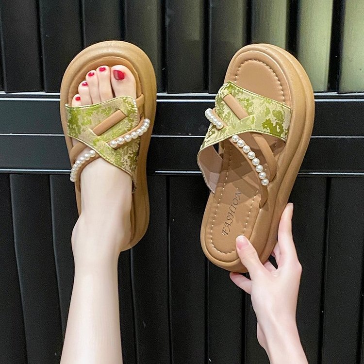 Sandalias de Plataforma para Mujer de Cuero Artificial, Caucho Suela Suave, Plataforma para Uso Exterior image 4