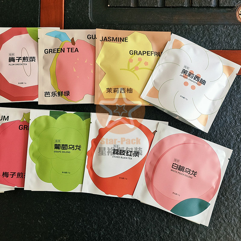 喷绘无版彩印茶叶独立小泡袋 CTP荔枝红茶三角包独立茶叶铝箔袋