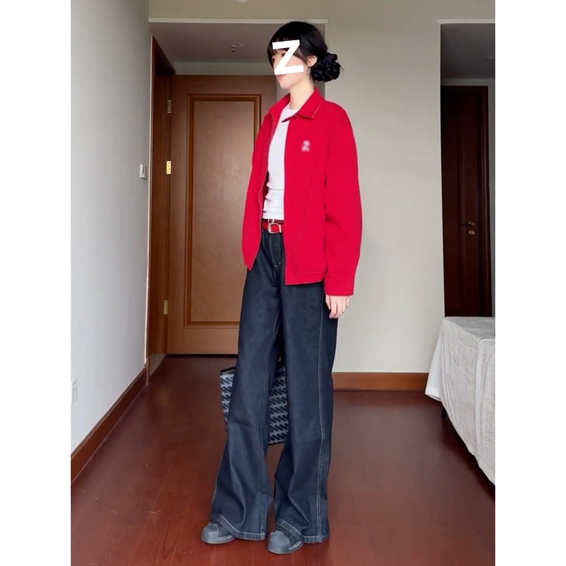 红色棒球服夹克外套女早初秋季2025新款漂亮的巨好看潮流休闲上衣|undefined