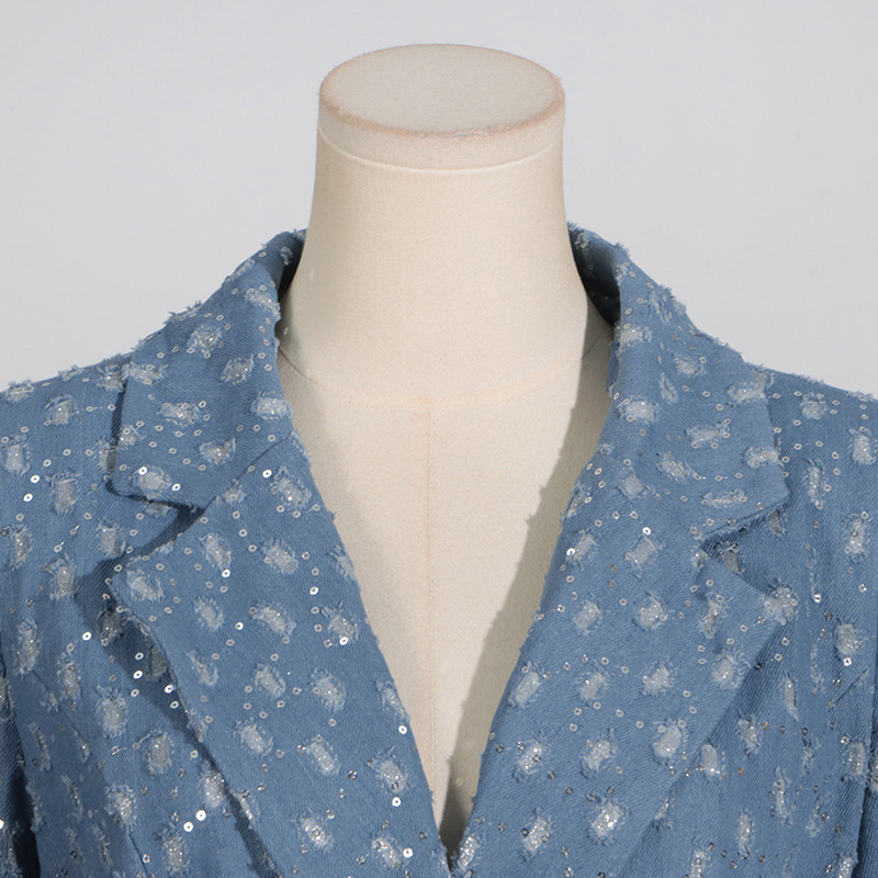 Damenbekleidung Temperament Anzugjacke Herbst neue lange Windjacke vielseitiger Schnürer High-End langer kleiner Anzug_voghion.com