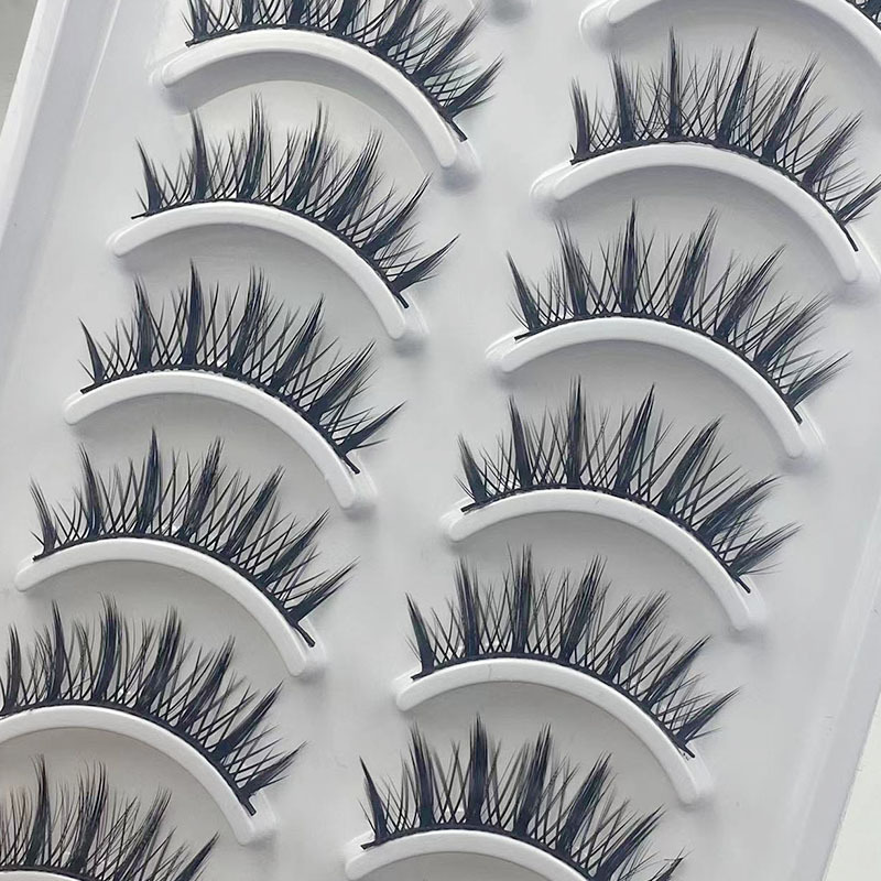 Diez pares de ropa 046 # natural grueso pequeño diablo dibujos animados Barbie pestañas linda chica maquillaje luz maquillaje europeo y americano pestañas falsas diarias