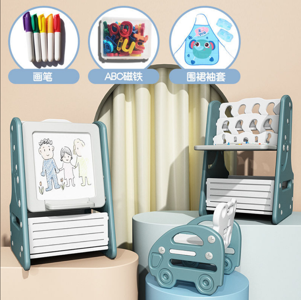 Tablero de dibujo para niños Tablero de escritura magnético para bebés Soporte para bebés Estante de almacenamiento multifuncional para el hogar Juguetes de graffiti