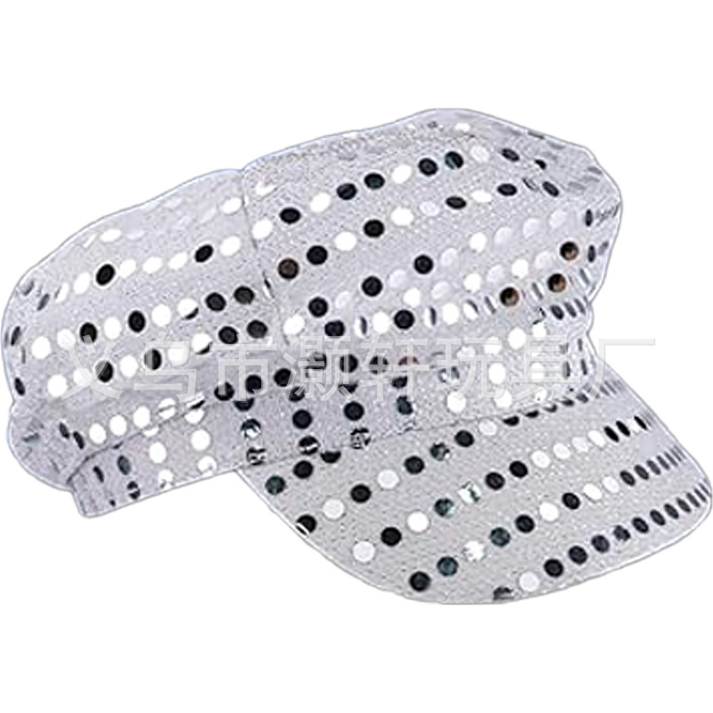 70's 80's disco rendimiento apoyos lentejuelas octogonal Cap gafas aleación de aluminio pendientes geométricos traje