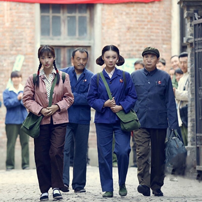 Old-Fashioned Worker Clothes from the 1980S, Nostalgic Era Costumes, Old-Style Farmer Performance Village Girl