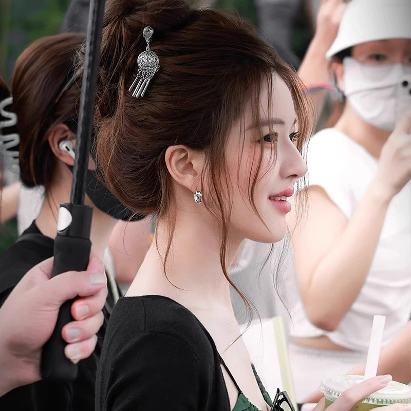 Zhao LuSi con el estilo antiguo de plata esterlina minoría de estilo de viento de paso swing Su clip de niños de alto nivel de joyas de pelo de disco