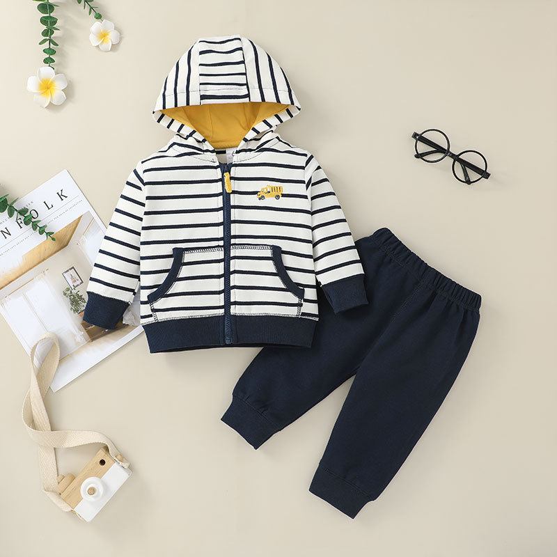 Fashion Children's Hooded Zipper Jacket Trousers Two-piece Set Wholesale Nihaojewelry display picture 10