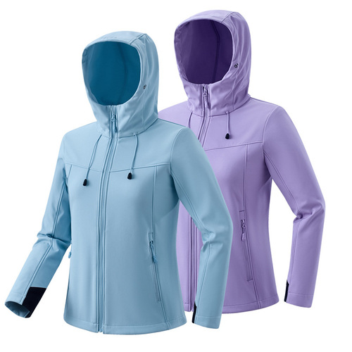  Autumn/Winter In-Stock New Softshell Jacket Windproof Waterproof Hooded Men's and Women's Fashion Simple Hiking Clothing