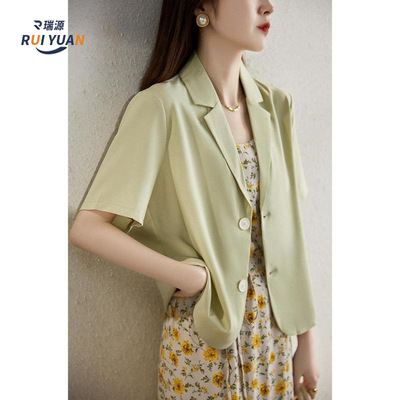 Spring and summer suit Great law Refreshing and clean style temperament Short sleeved Small suit coat have cash less than that is registered in the accounts ELXZ53242