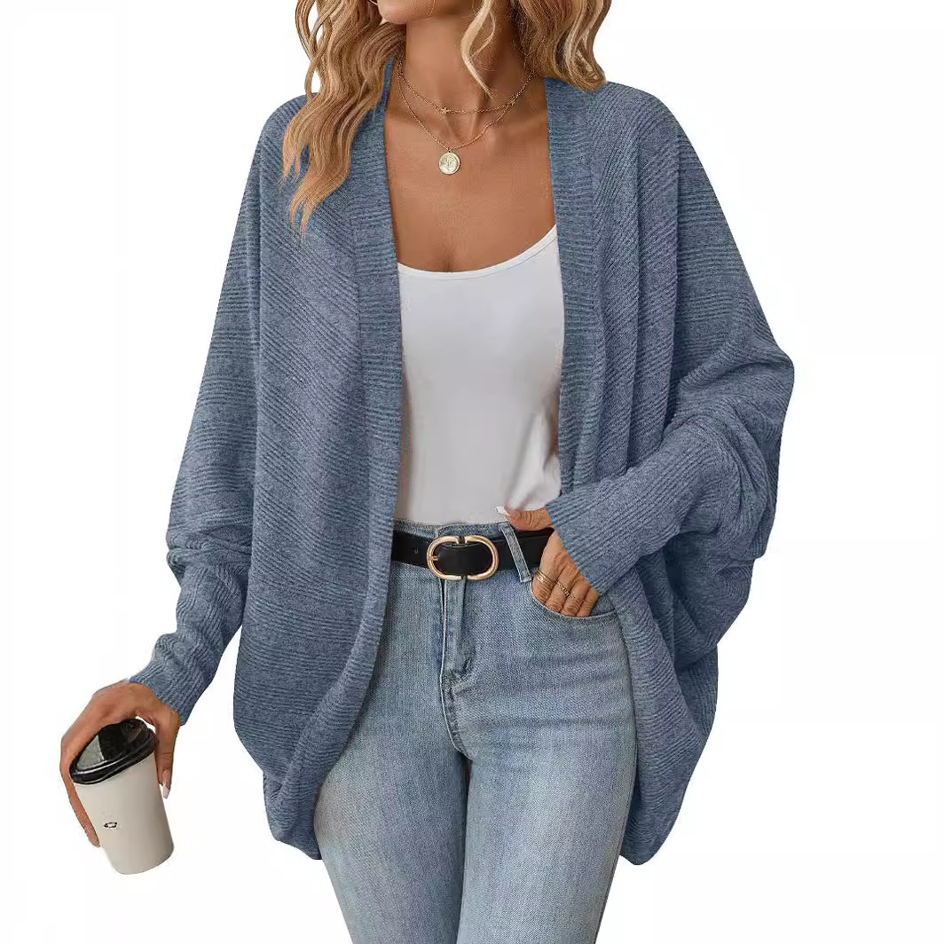 Oversized V-hals vest voor dames - Lange gebreide Coatigan (7 seizoenskleuren, S-XXL)_voghion.com