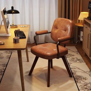Dressing Chair Solid Wood Rotatable Makeup Chair Girls Bedroom Dressing Table Backrest Chair Retro Stool Accessible Luxury Chair X&