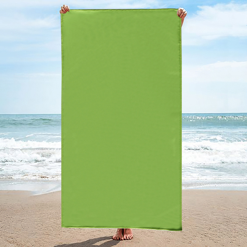 Toalla de playa de secado rápido de microfibra ultrafina, portátil, de doble cara, tipo terciopelo, con protección solar y logotipo personalizado, suministro directo de fábrica