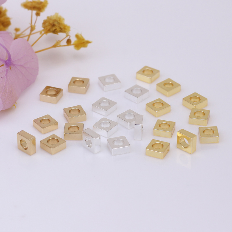 14K gold-wrapped color-preserving square gasket copper small square spacer bracelet necklace diy jewelry accessories wholesale 14K gold-wrapped color-preserving square gasket copper small square spacer bracelet necklace diy jewelry accessories wholesale