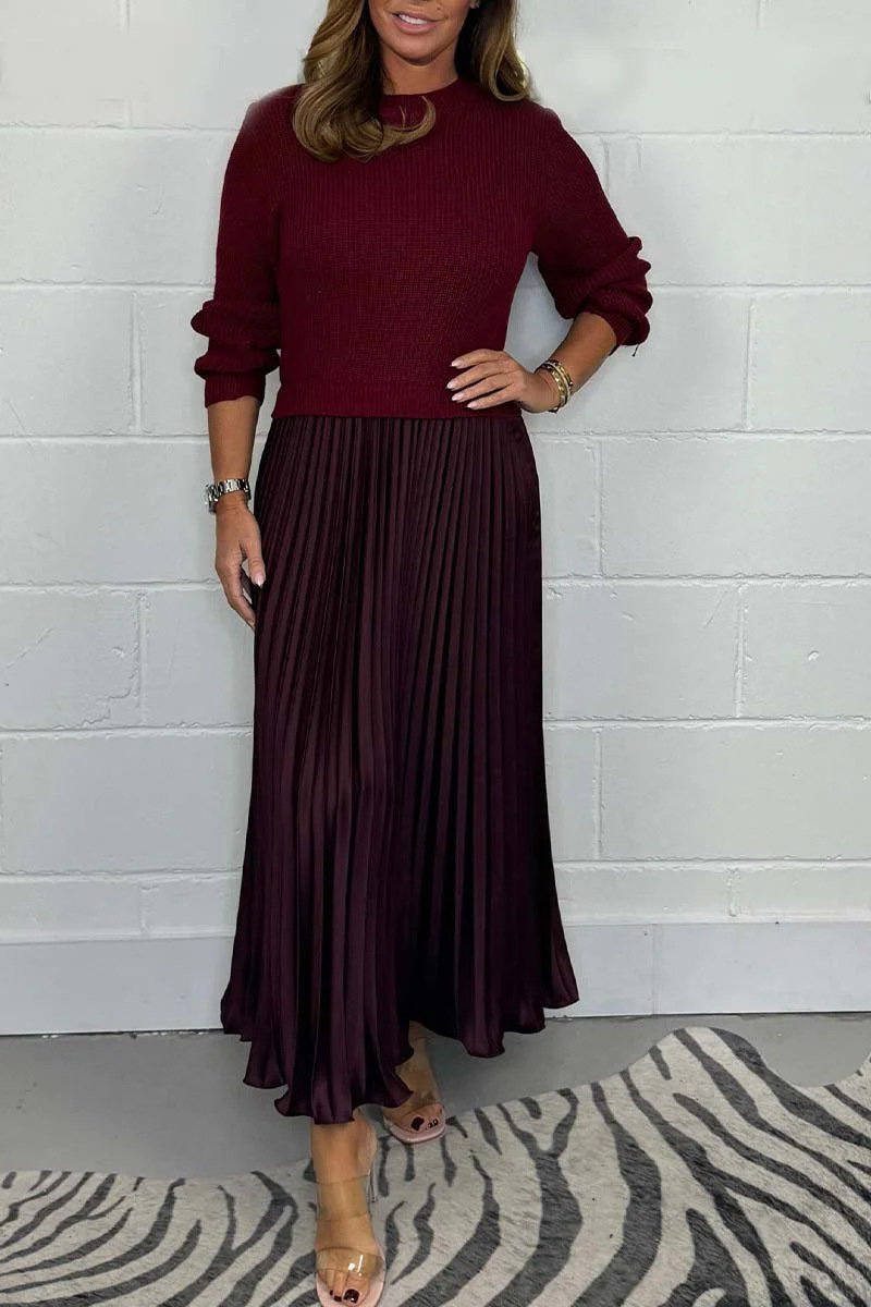 ALICE LONG JUMPER WITH PLEATED SKIRT