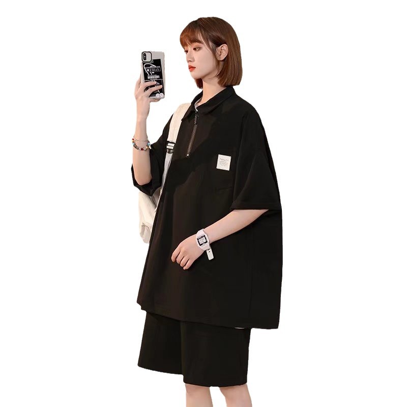 Camisa POLO de manga corta con solapa de verano para hombres, estilo universitario japonés, tendencia juvenil, pareja casual suelta, camiseta