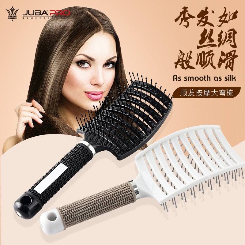 Large curved comb ribs comb boar bristle...