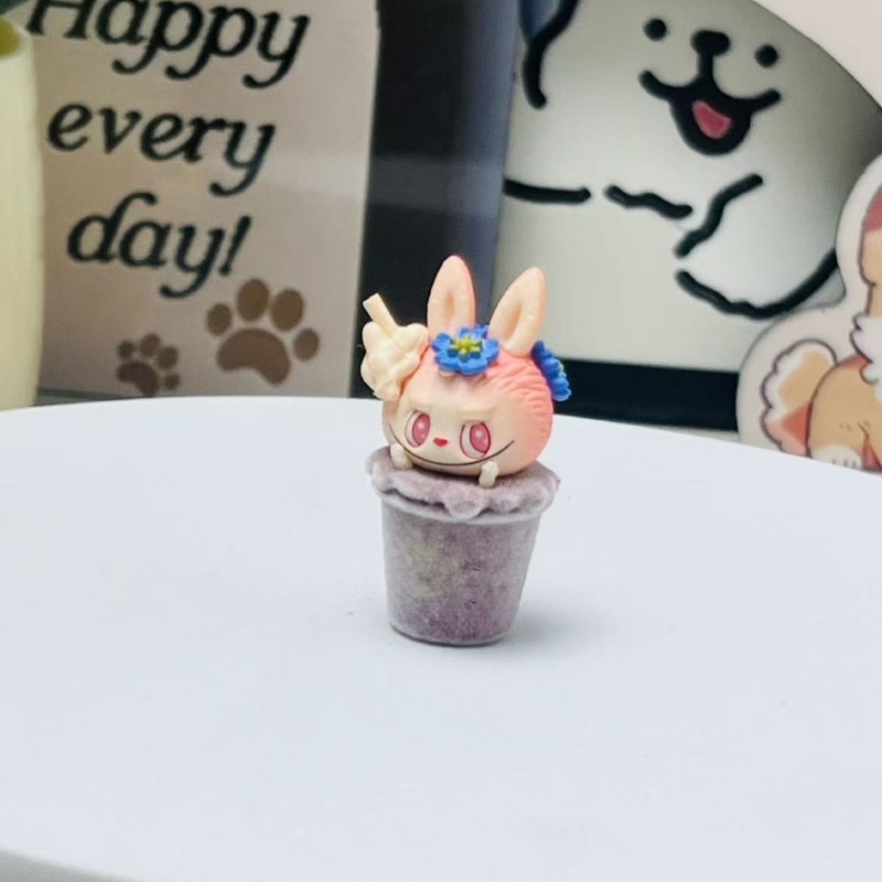 拉布布labubu女孩奶茶杯萌粒手作改娃车载摆件潮玩可爱挂件|undefined