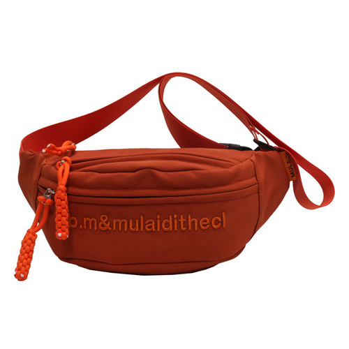 new chest bag for men and women ins fashion crossbody bag trendy simple versatile sports waist bag student embroidered shoulder bag