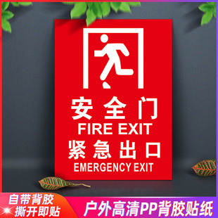 消防门标识安全门标识贴紧急出口请勿阻塞疏散通道逃生门安全出口-阿里巴巴