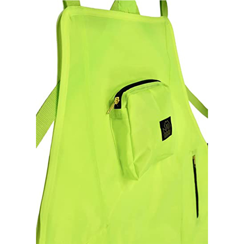 Delantal de tela Oxford transfronterizo, estilo con cremallera impermeable, bolsillos grandes, tirantes cruzados, delantal para pintura y barbería, venta al por mayor del fabricante