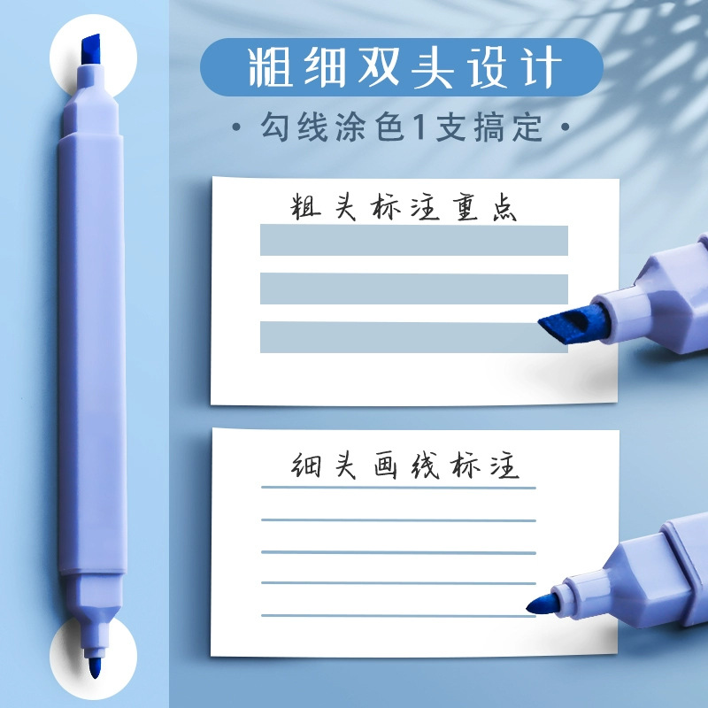 Pluma fluorescente pluma de marcado fluorescente de doble cabeza para estudiantes, pluma de marcado de color, pluma de diario clave, pluma especial para pluma de diario
