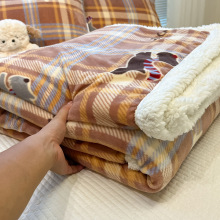 新款牛奶羊羔绒毛毯卡通ins风冬季沙发毯加厚盖毯办公午睡毯