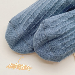 2024 New Children's Socks Korean Style Instagram Trendy Socks for Boys and Girls Solid Color Letter Baby Sports Ankle Socks