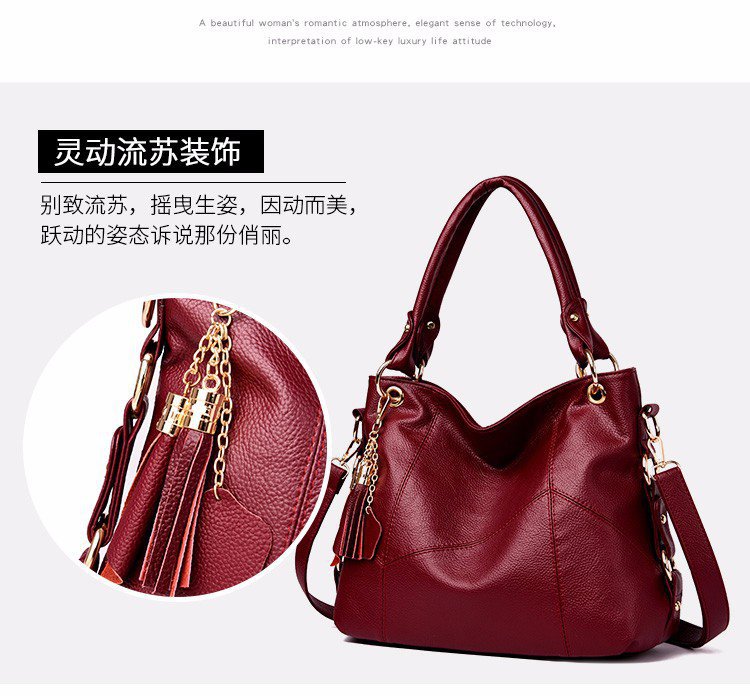 New fringed large-capacity tote women's bag, European and American trend Hobo single-shoulder handbag, cross-border one-piece delivery worldwide undefined
