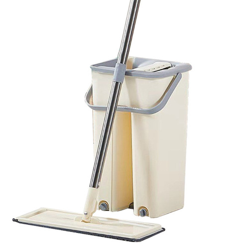 New squeegee hand-free flat mop rotating telescopic stainless steel pole one mop multifunctional cleaning mop