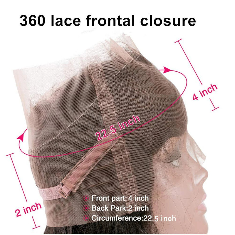 Foreign Trade 360 Hair Block Transparent Mesh Brown Natural Color Full Lace Frontal Human Hair Clearance Processing