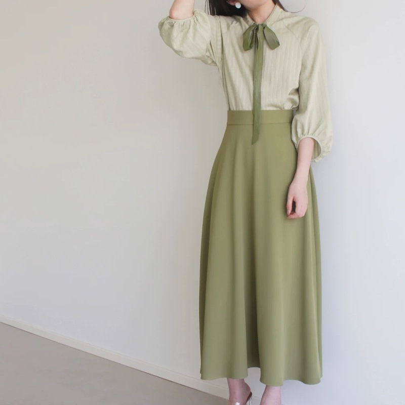 LOST AND FOUND 淡淡绿亚麻长袖轻薄宽松慵懒衬衫上衣 女秋季新款|undefined