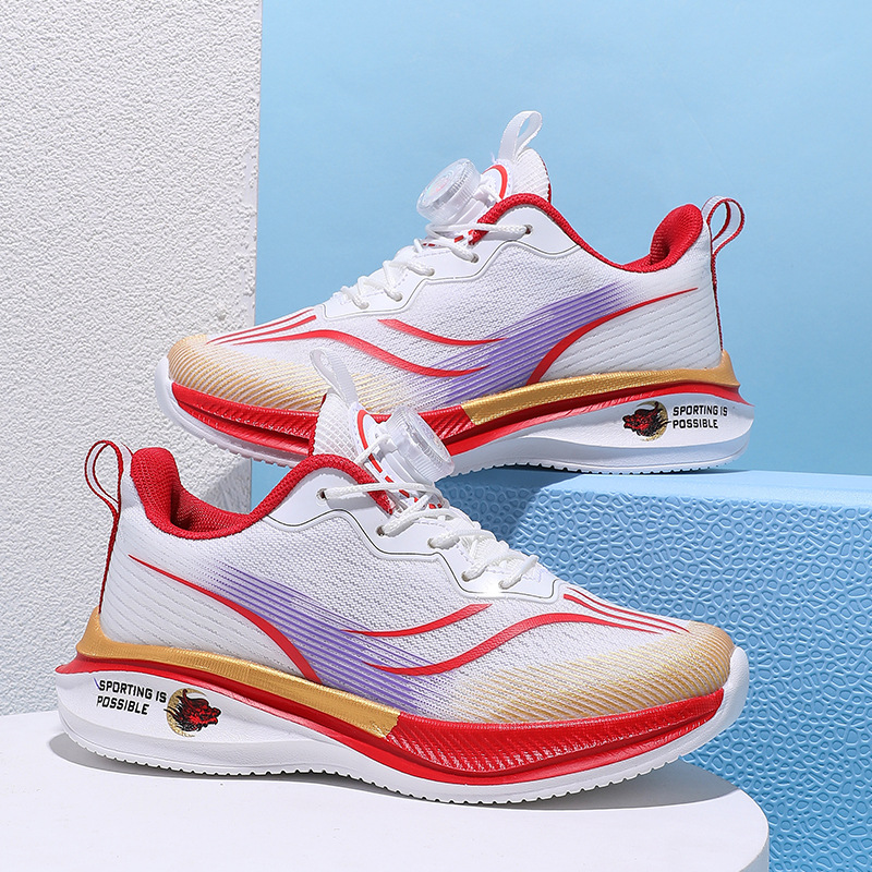 Red Rabbit 6pro Feimian Superficie de malla transpirable Calzado deportivo para niños Nuevos zapatos con botones para niños y niñas Zapatillas para correr para estudiantes