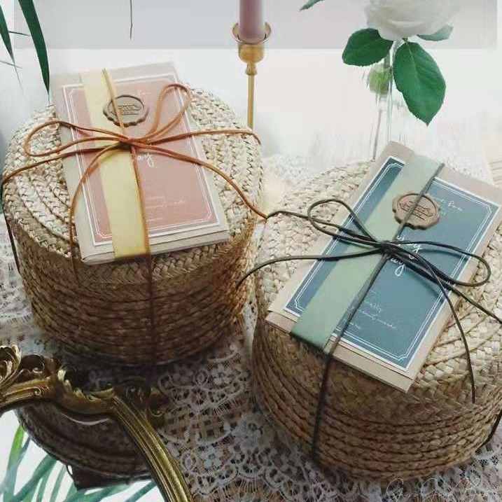 手工编织海草花篮伴手礼盒空盒篮子结婚喜糖包装礼品篮森系花篮