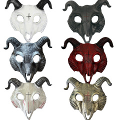アマゾンクロスボーダーヤギマスクハロウィーンヤギマスクカーニバルパーティーPU動物マスクcos小道具