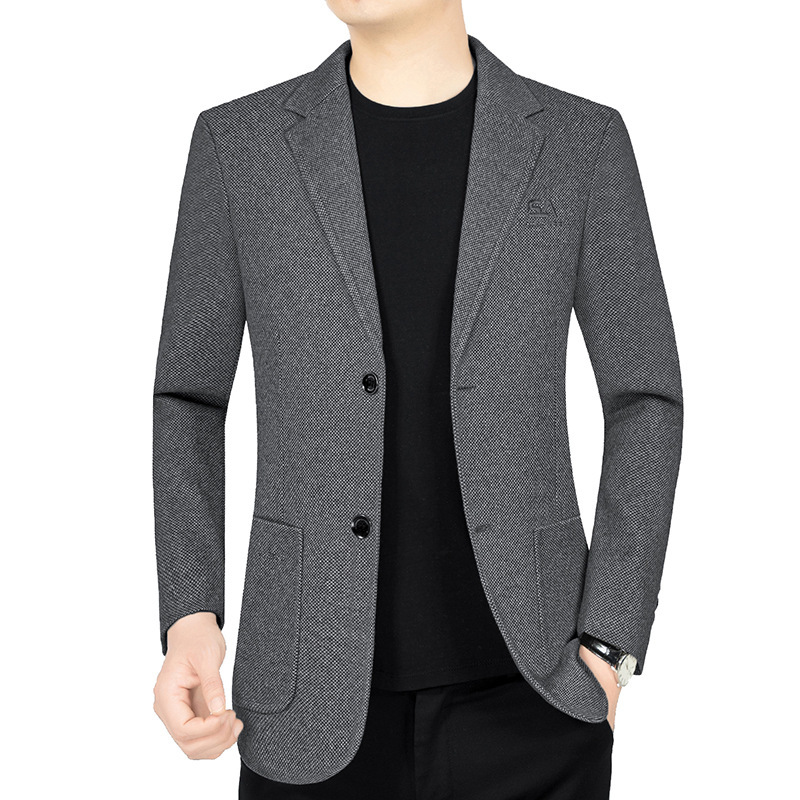 Men's Casual Business Suit Jacket 2024 Spring New Fashion Slim Fit Top Middle-aged Men's Suit Trendy