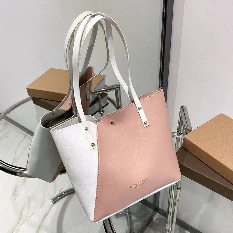 2023 Foreign Trade City simple portable tote bag color bronzing makeup mobile phone change women's bag spot wholesale