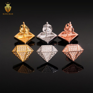 Ins New Hot Sale S925 Silver Inlaid Moissanite Gemstone Shape Stud Earrings Wholesale Supply Casual Stud Earrings