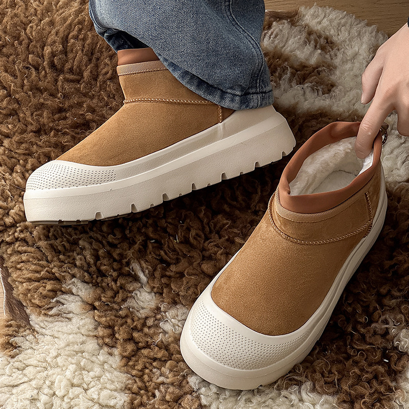 2026 Winter New Style Fleece-Lined Warm Snow Boots Short-Tube Retro Classic Cotton Shoes Dopamine Tasman Couple Boots