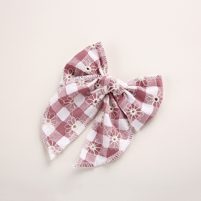 Kid's Cute Fashion Solid Color Bow Knot Cloth Hair Accessories Printing Hair Band display picture 5