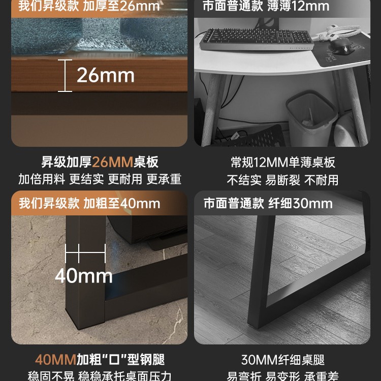 Mesa de computadora para dos personas mesa de escritorio de deportes electrónicos mesa de escritorio tipo l estante de escritorio uno al lado de la mesa de oficina en casa mesa de esquina
