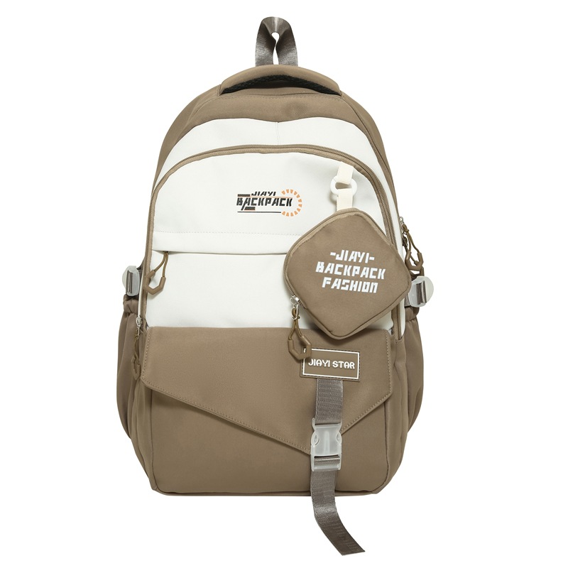Bolsa de escuela universitaria de color universal, bolsa de viaje de escuela secundaria coreana, mochila de gran capacidad para estudiantes de escuela secundaria masculina.