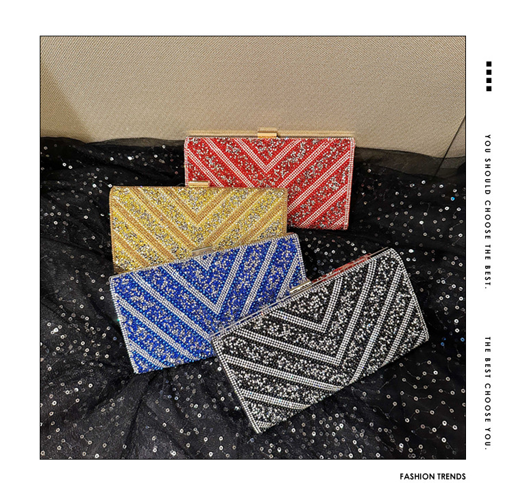 2025 Cross-border new dinner bag, European and American women's handbag, diamond-encrusted banquet clutch, evening dress bag, women's bag full figure