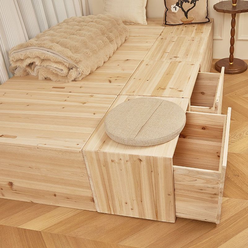 Tatami Wooden Box Bed, Solid Wood Box Storage Box, Rectangular Storage Box, Widened Splicing Cabinet Bed Box
