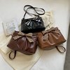 Shoulder bag, fashionable retro matte one-shoulder bag with bow, 2022 collection, Korean style
