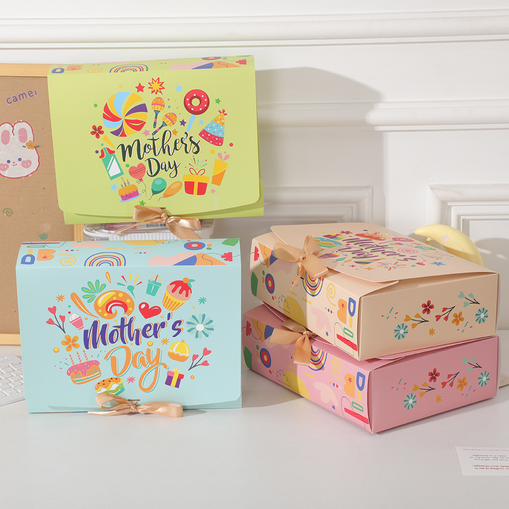 Caja de regalo transfronteriza del Día de la Madre Caja de regalo para mamá Caja de regalo de cumpleaños Acción de gracias Caja de papel vacía Caja de embalaje de arco image 7